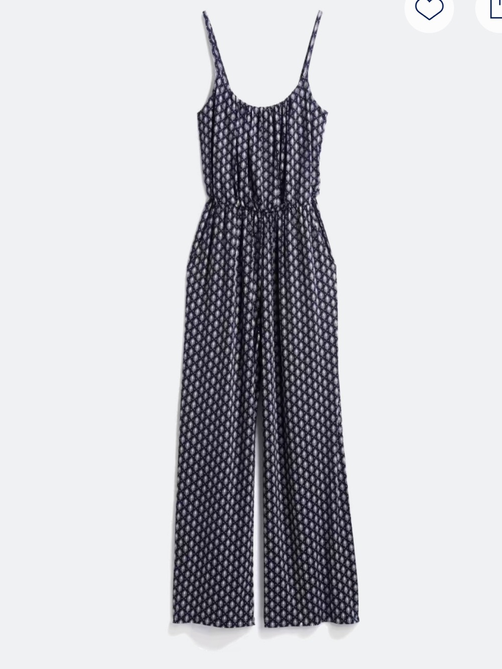 Navy Wide-Leg Jumpsuit